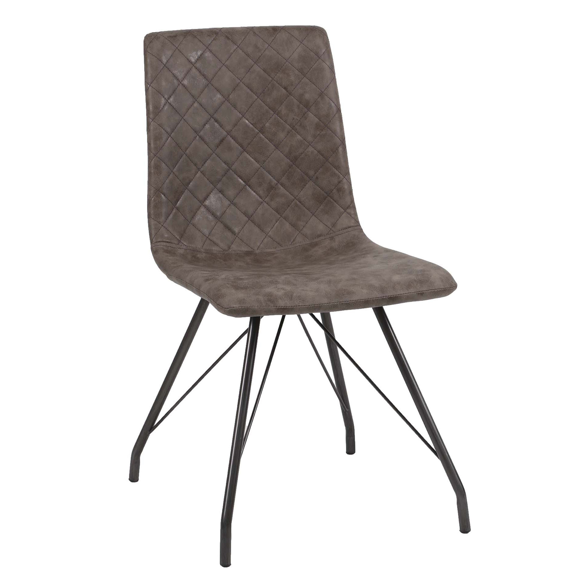 LifestyleFurn Eetkamerstoel 'Jeffrey', Wax / PU, kleur donkerbruin