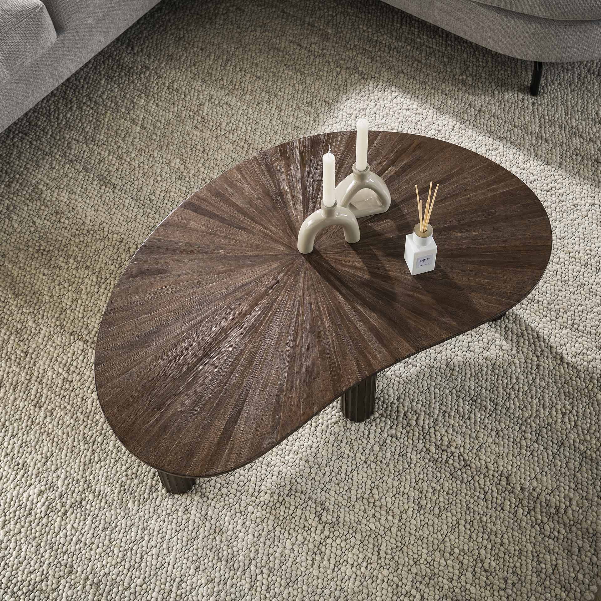 LifestyleFurn Organische Salontafel 'Sadaf' Teakhout, 110 x 68cm