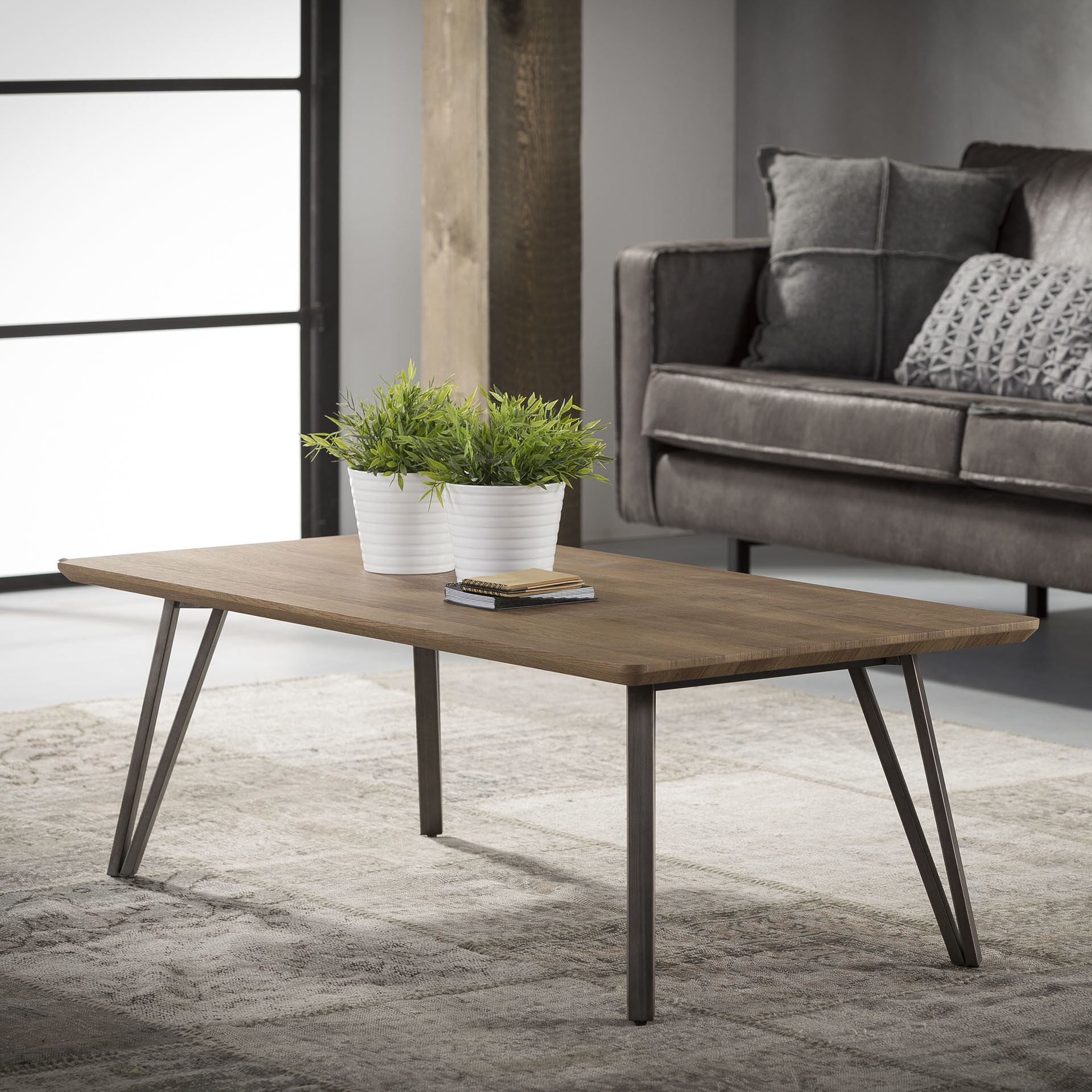LifestyleFurn Salontafel 'Judy' 120 x 60cm, 3D-eikenlook
