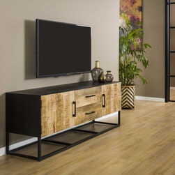 TV-meubel 'Zoya' Mangohout en metaal