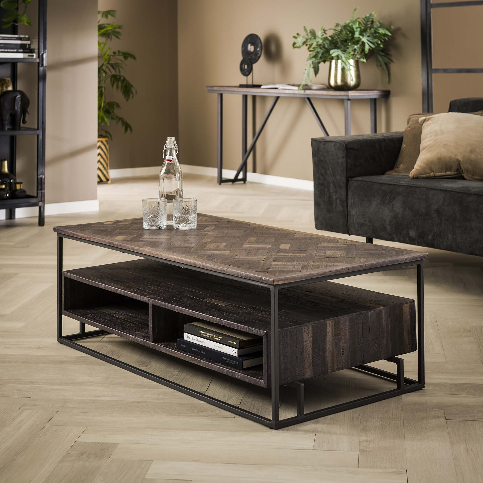 LifestyleFurn Salontafel Alistair Teakhout, 120 x 60cm - Teakhout brownwash