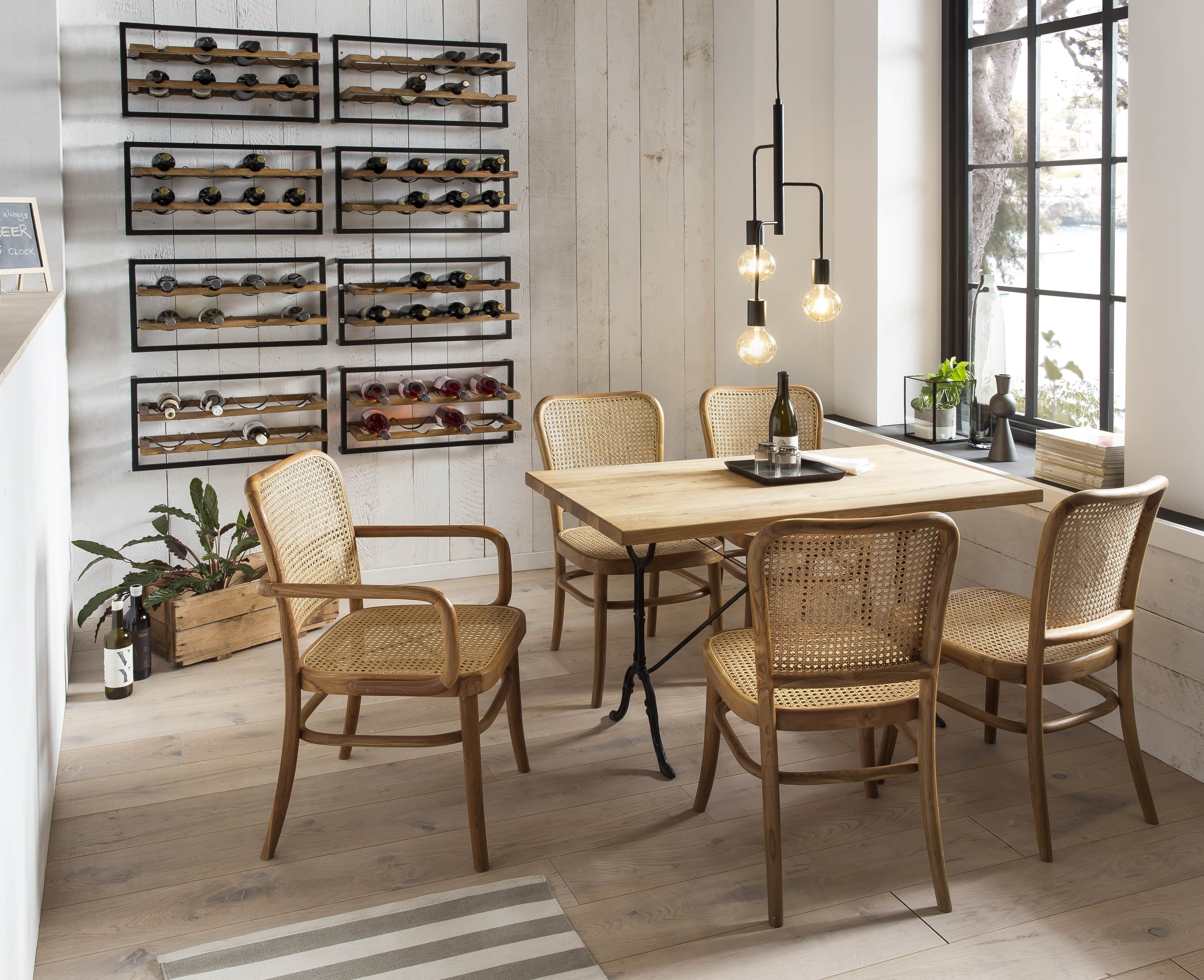 Artistiq Eetkamerstoel 'Takeshia' met armleuning, Teak en rotan