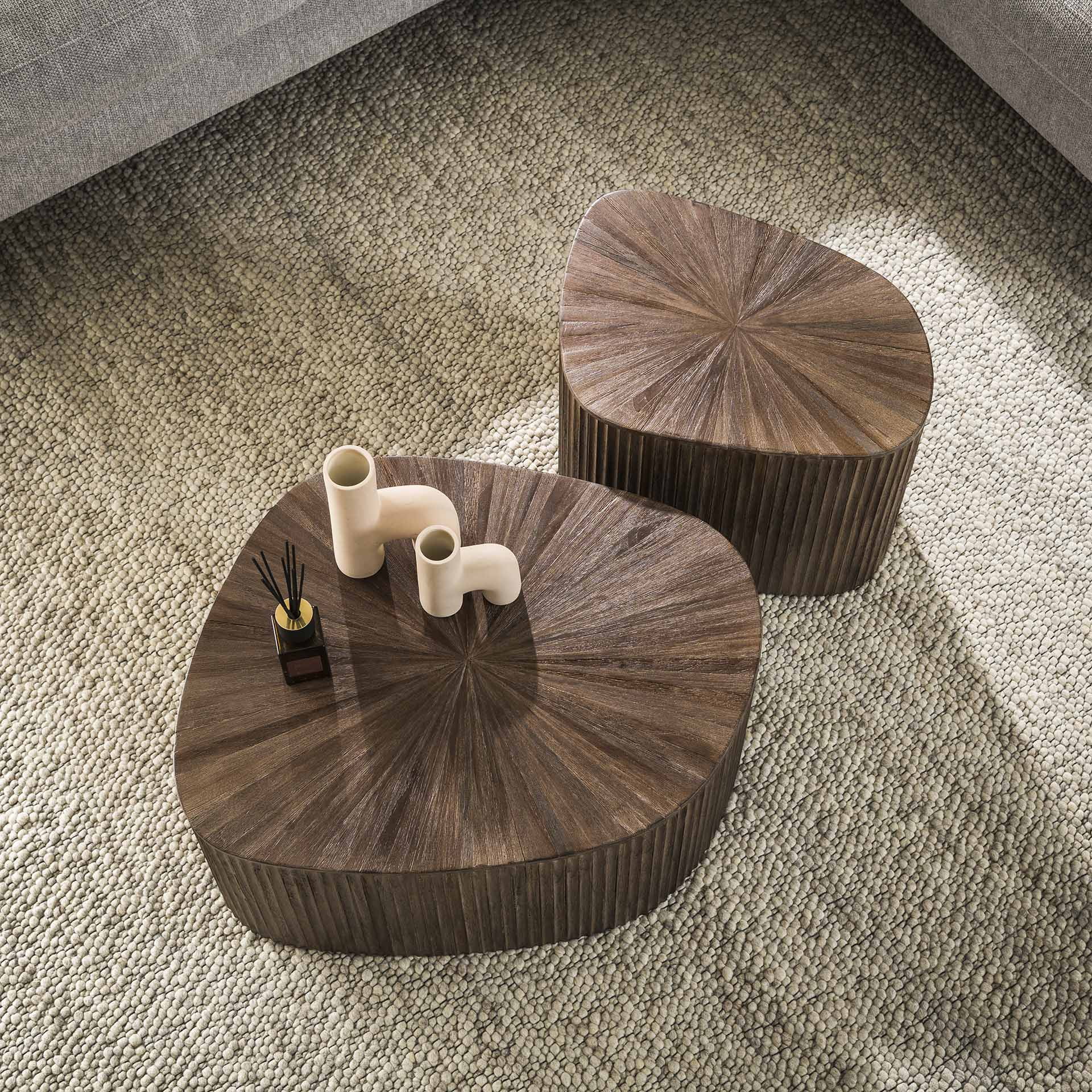 LifestyleFurn Organische Salontafel 'Sadaf' Teakhout, Set van 2 stuks