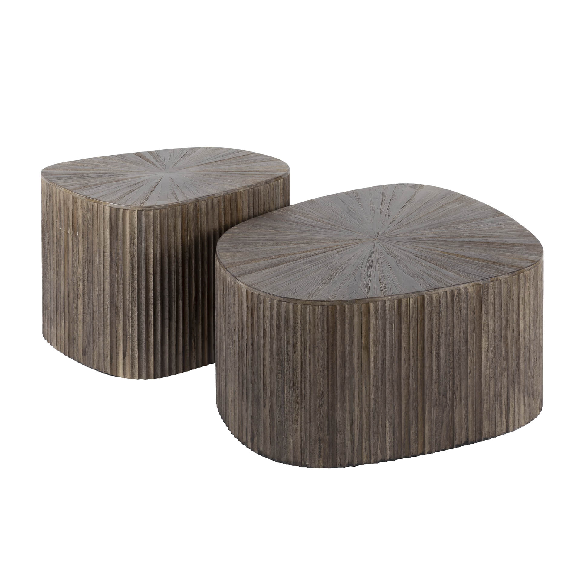 LifestyleFurn Organische Salontafel 'Sadaf' Teakhout, Set van 2 stuks