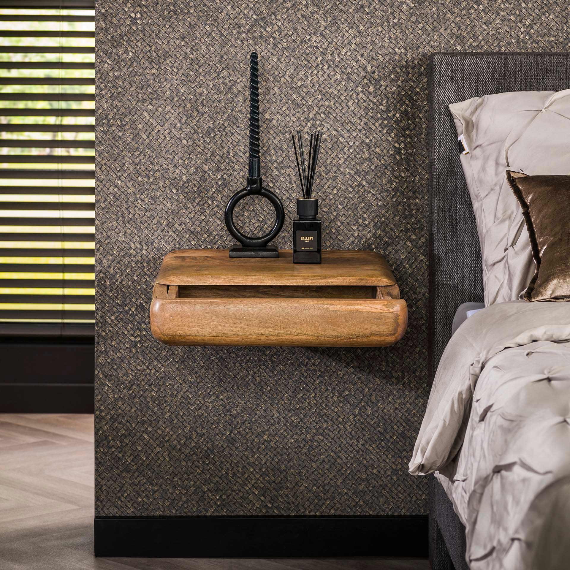 LifestyleFurn Zwevend Nachtkastje 'Dyron' Mangohout