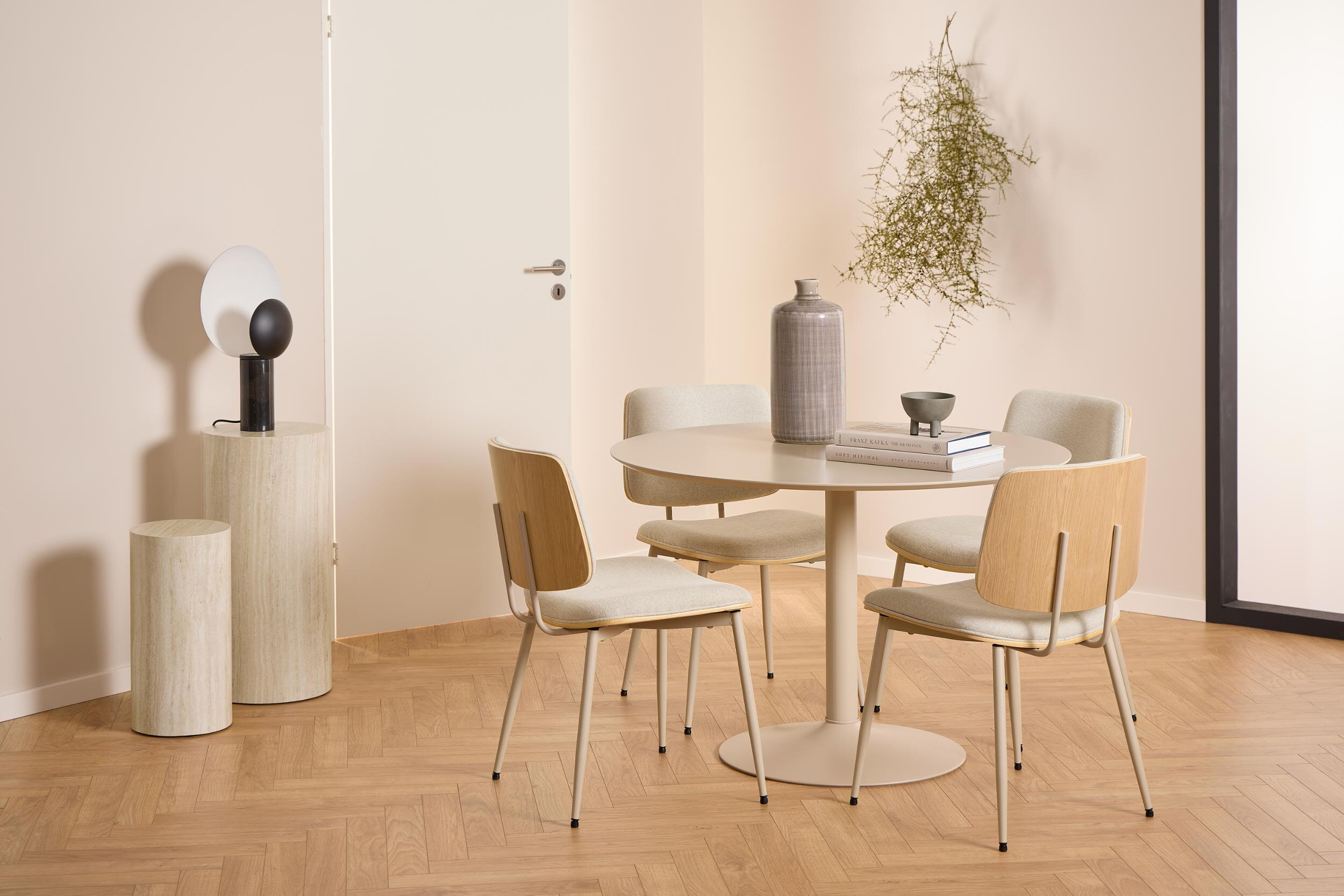 Bendt Zuil 'Flavian' Travertinlook, Set van 2 stuks, kleur Beige