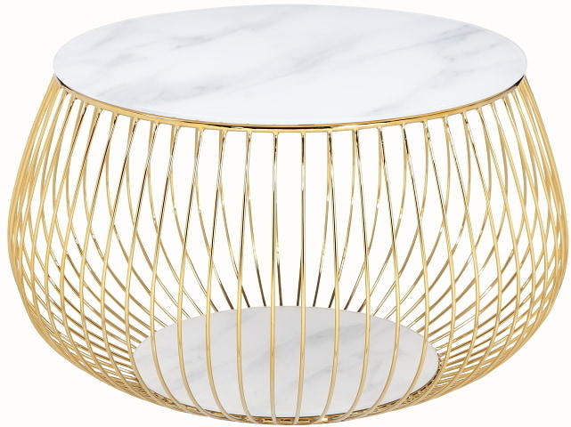 Artistiq Salontafel 'Esra' Marmerlook, 72cm, kleur Goud