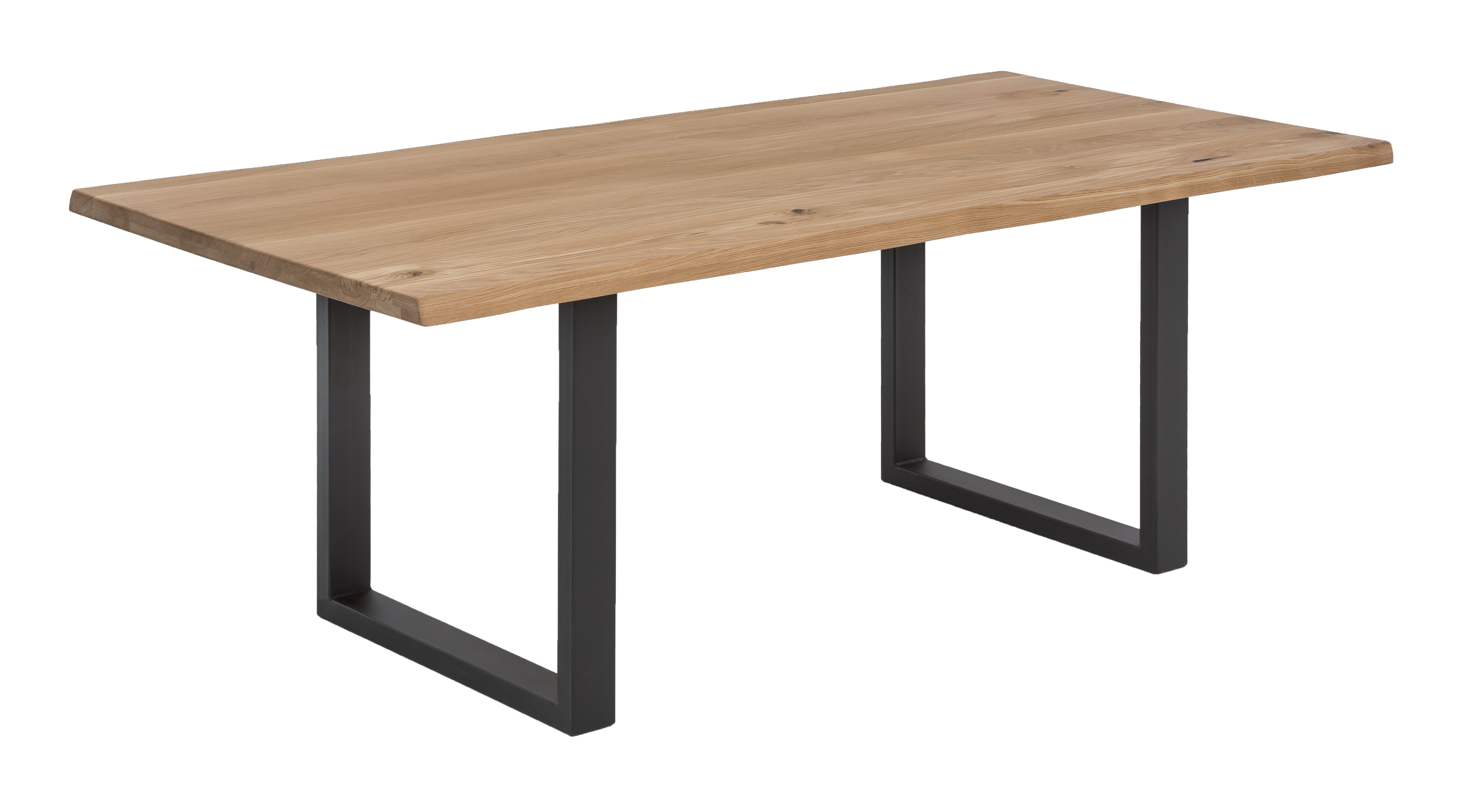 Artistiq Boomstam Eettafel 'Serjio' Eikenhout, 120 x 80cm, kleur Naturel/Zwart