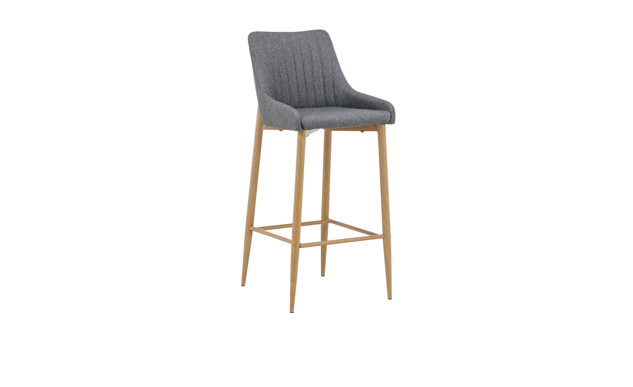 Nohr Barkruk 'Quennel' Linnenlook, kleur Donkergrijs (zithoogte 74cm)