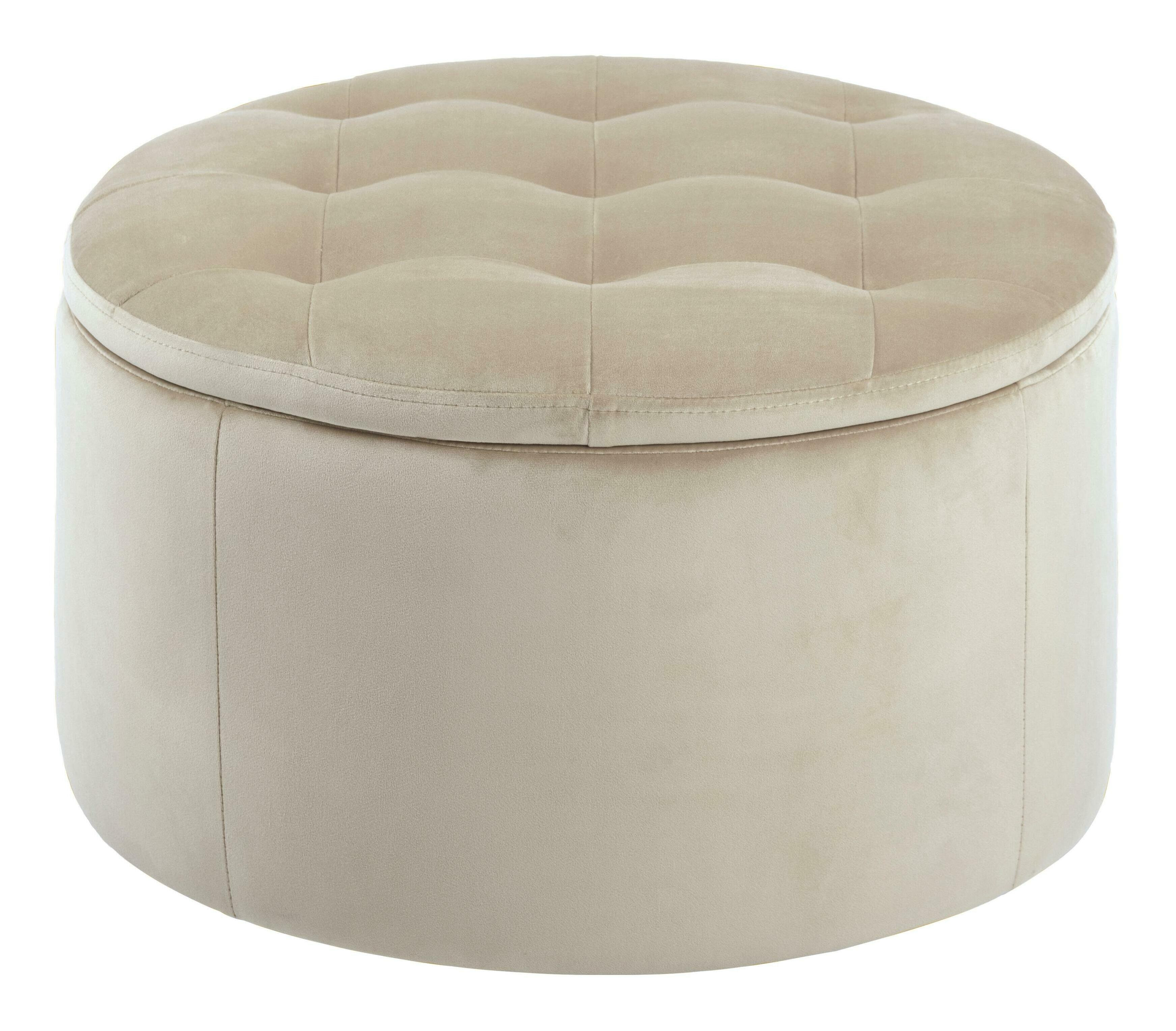 Bendt Poef 'Elith' Velvet, kleur Zand Bendt Poef 'Elith' Velvet, kleur Zand