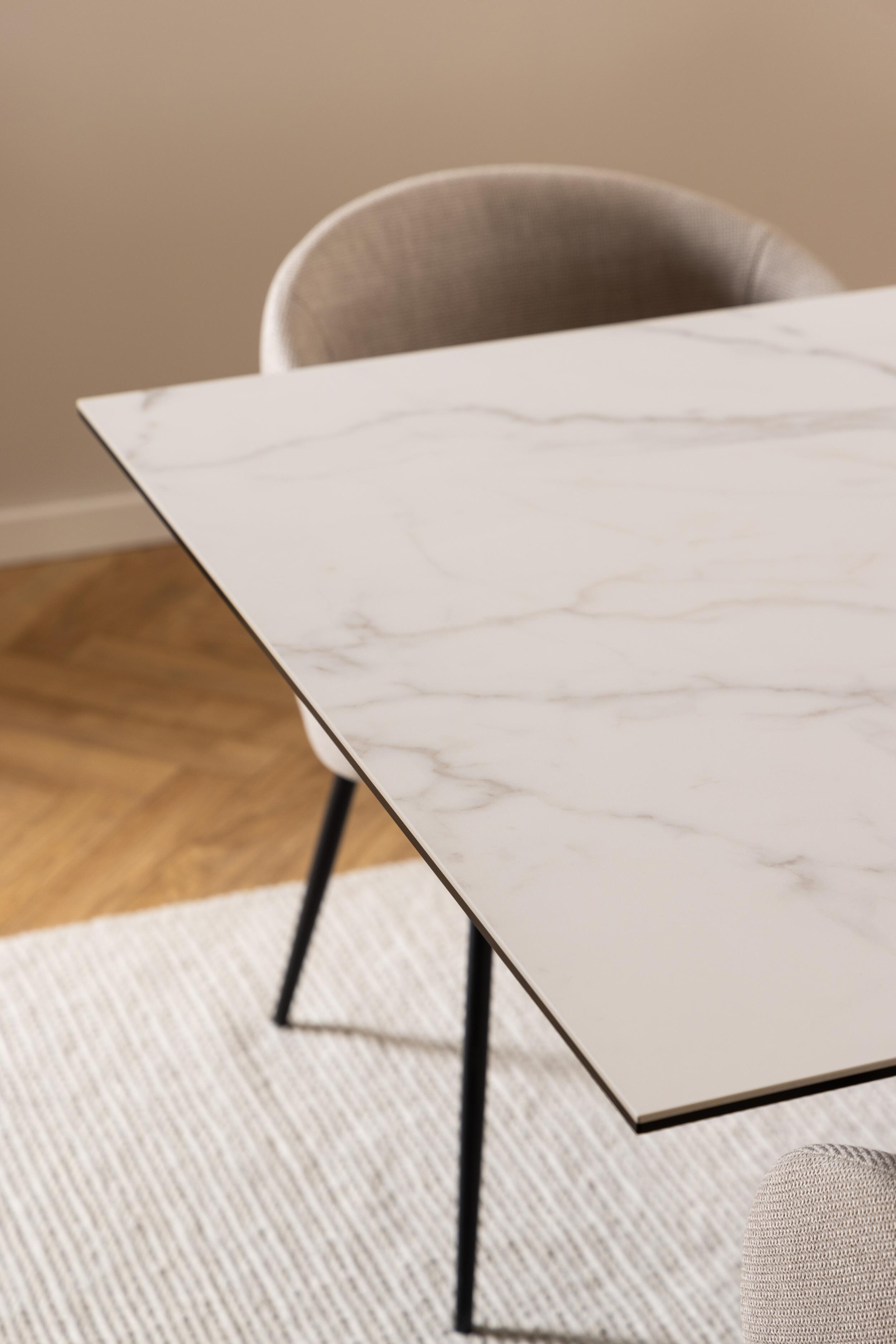 Bendt Uitschuifbare Eettafel 'Line' Keramiek, 200/240 x 100cm, kleur Wit