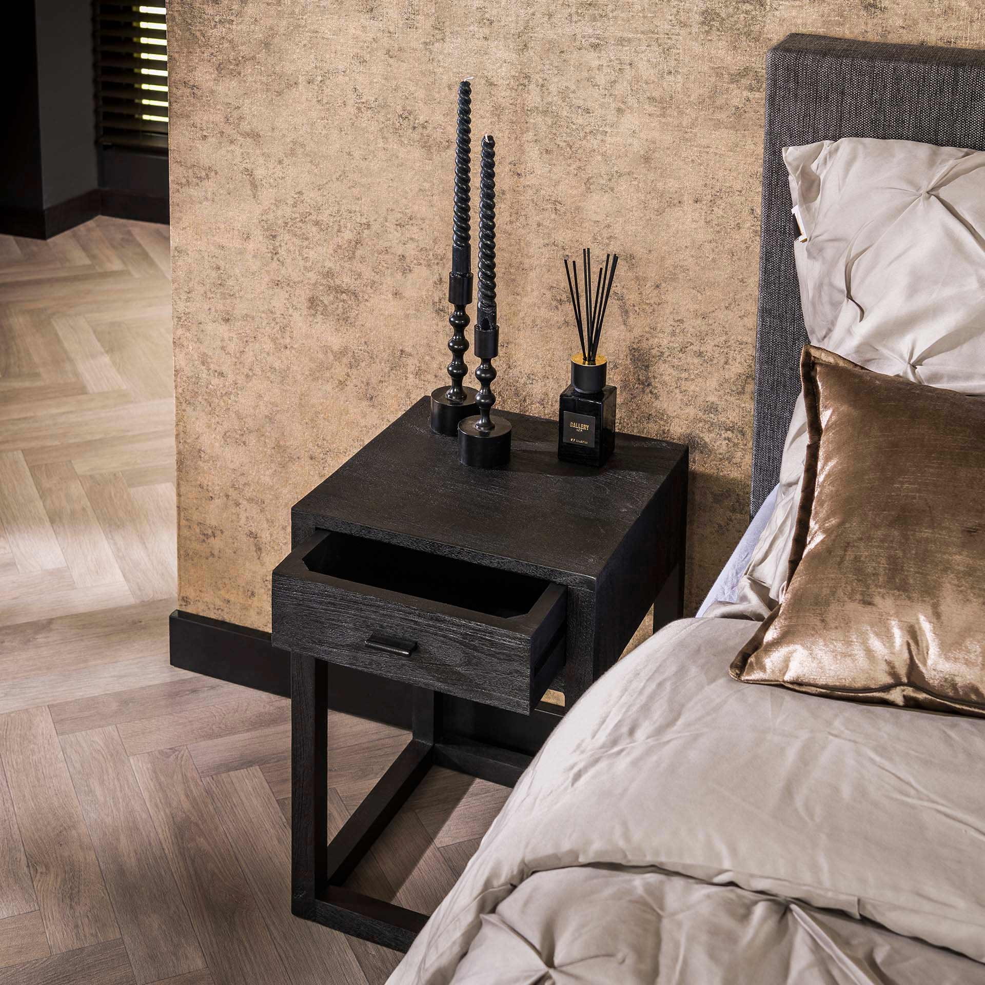 LifestyleFurn Nachtkastje 'Linea' Acaciahout, Met 1 lade