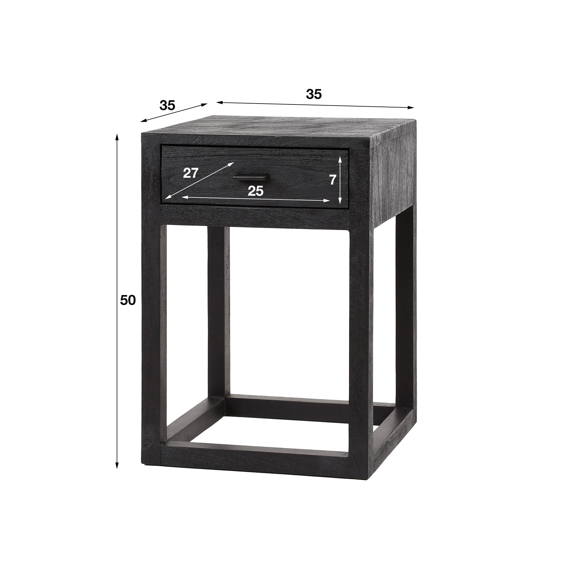 LifestyleFurn Nachtkastje 'Linea' Acaciahout, Met 1 lade
