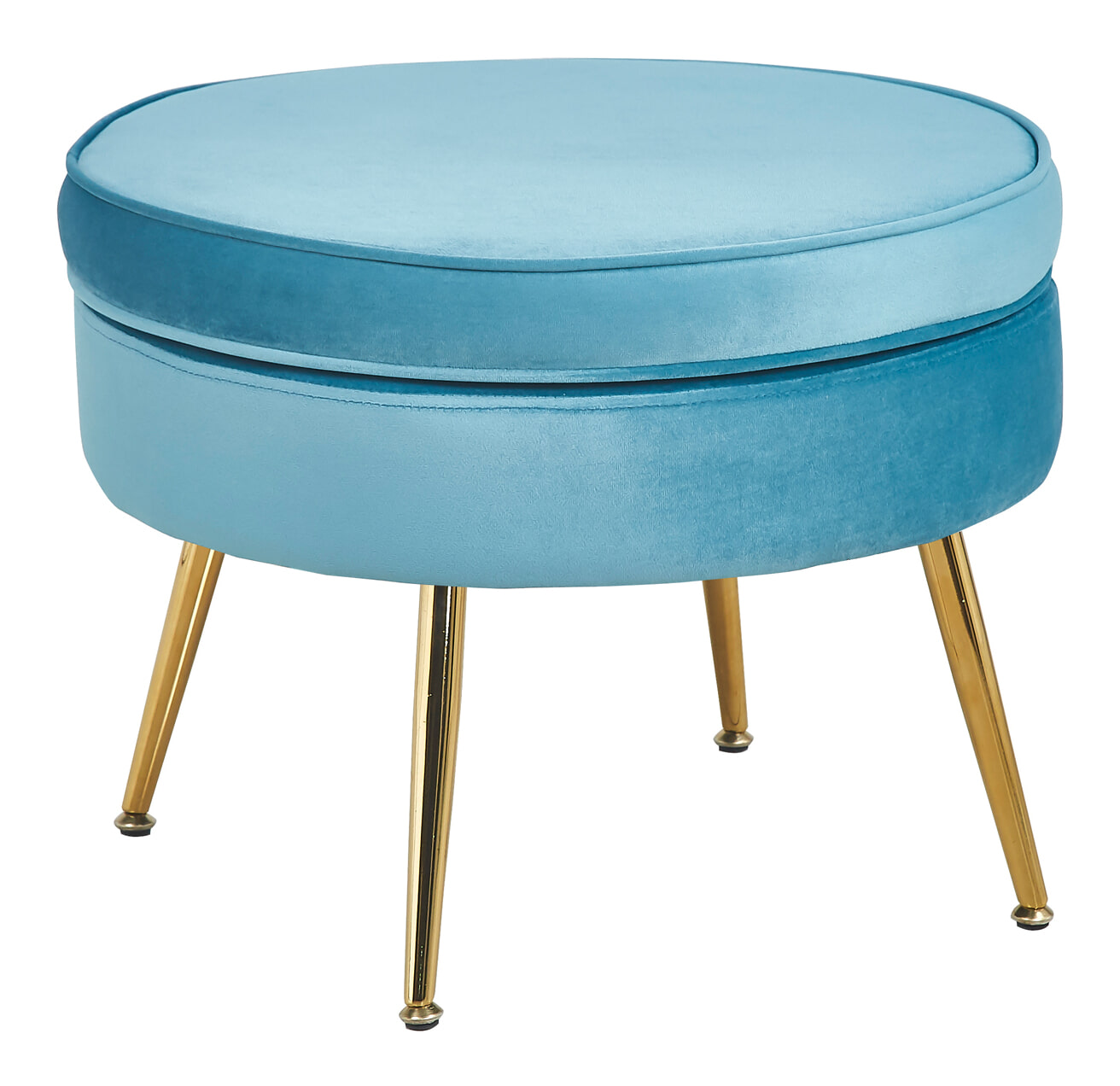 Artistiq Poef 'Andres' Velvet, kleur blauw