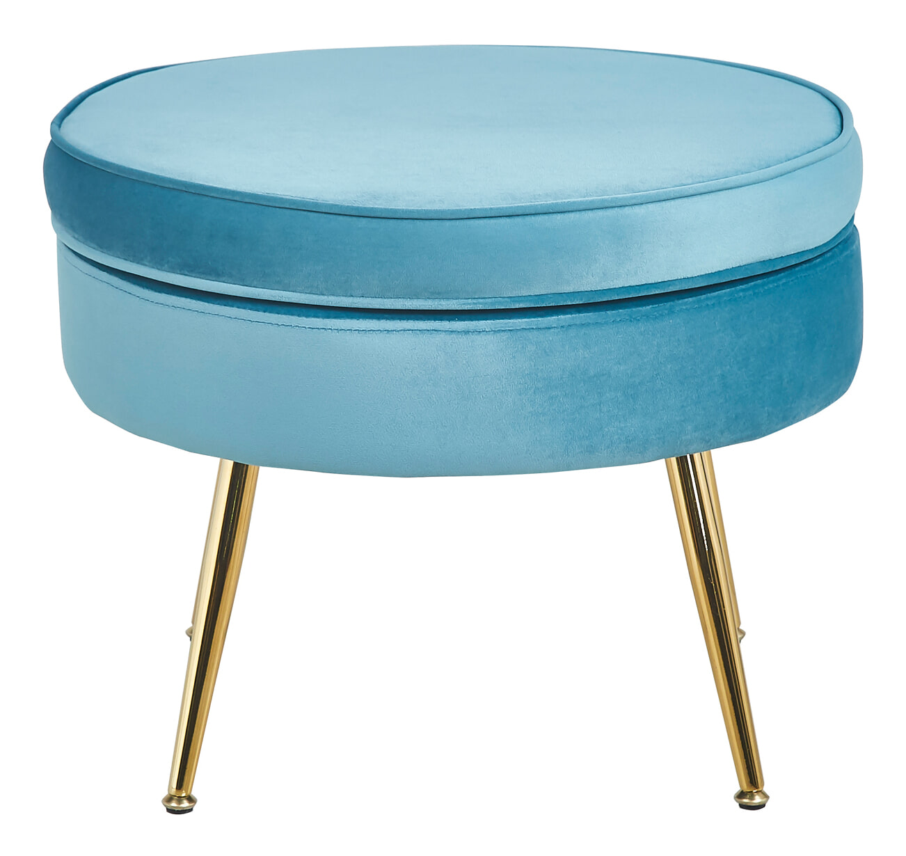 Artistiq Poef 'Andres' Velvet, kleur blauw