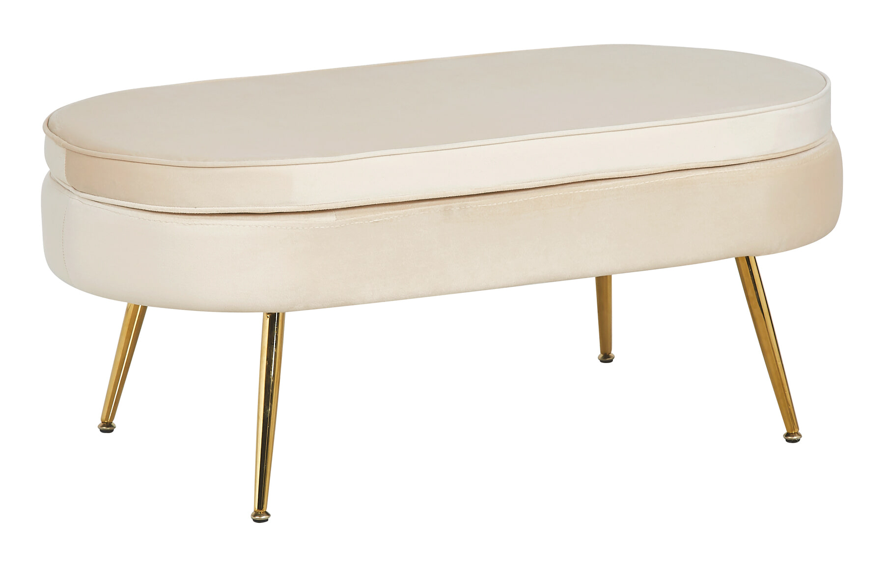 Artistiq Hocker 'Loulou' Velvet, kleur Beige