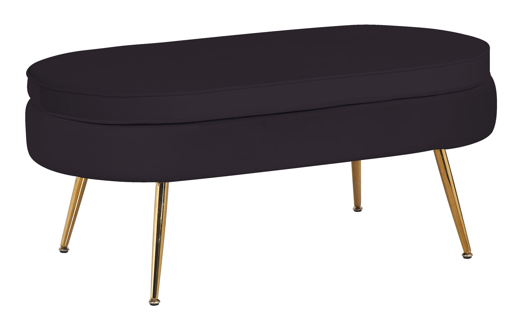 Artistiq Hocker 'Loulou' Velvet, kleur Zwart