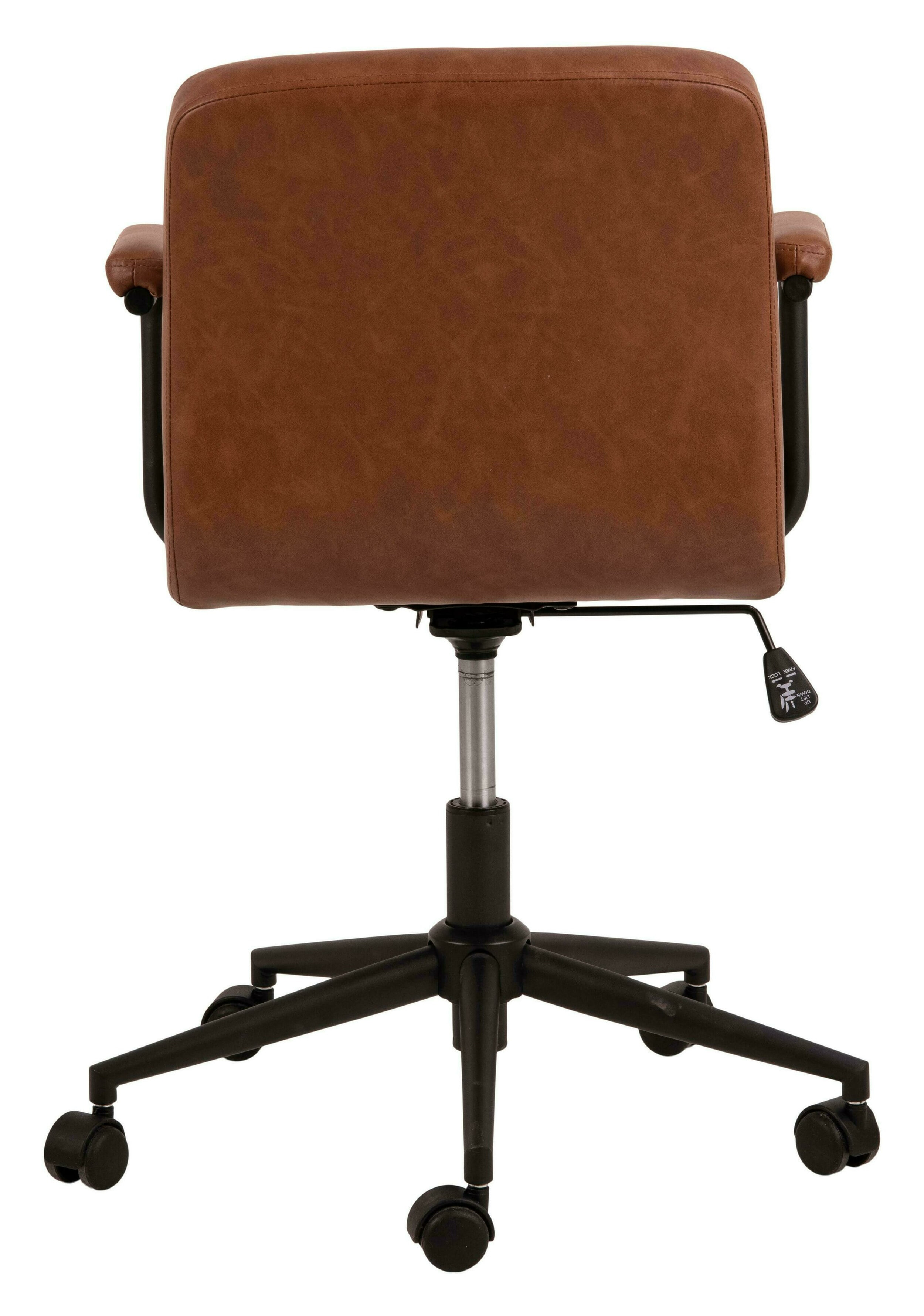 Bendt Bureaustoel 'Lennix' met armleuning, PU, kleur Bruin