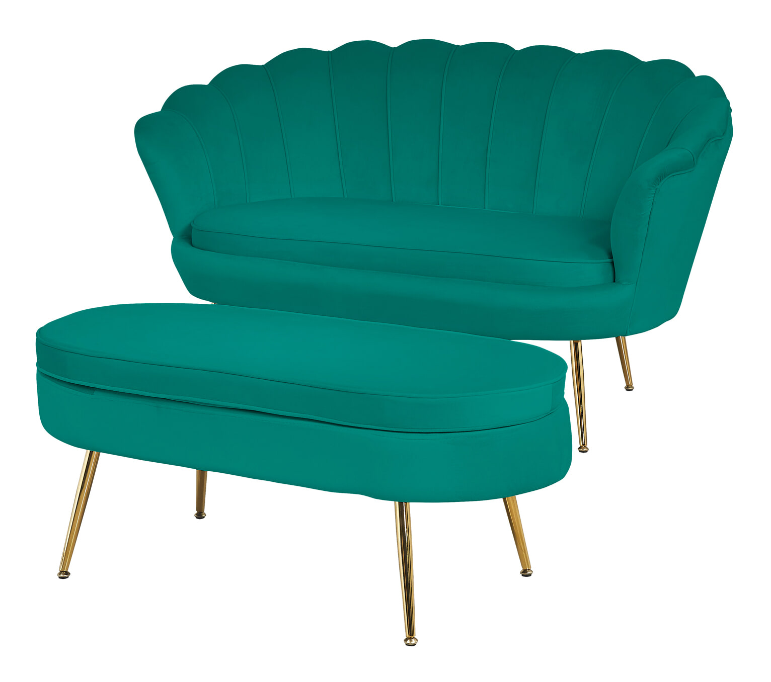 Artistiq Hocker 'Loulou' Velvet, kleur Groen