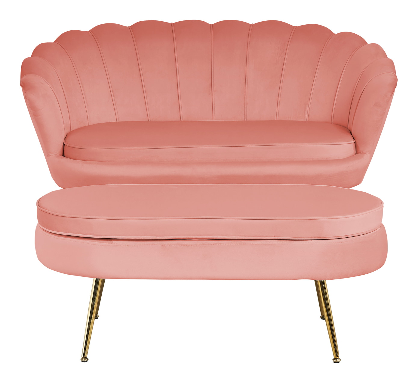 Artistiq Hocker 'Loulou' Velvet, kleur Roze