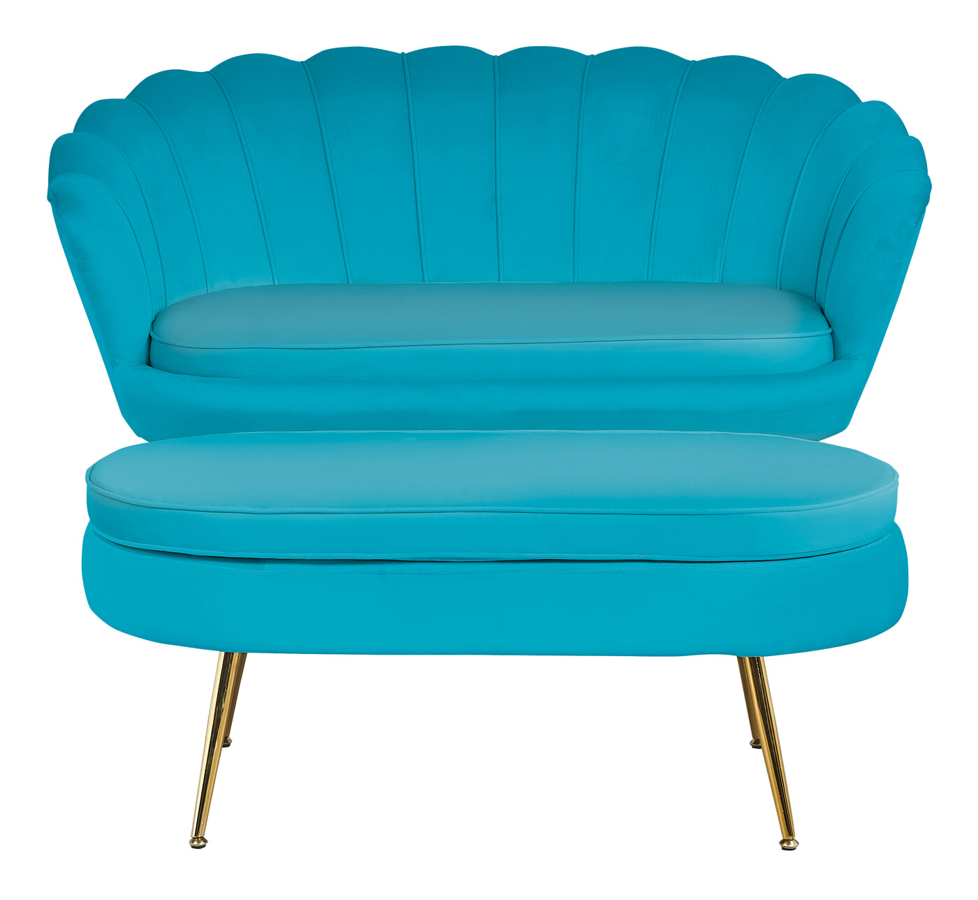 Artistiq Hocker 'Loulou' Velvet, kleur Blauw