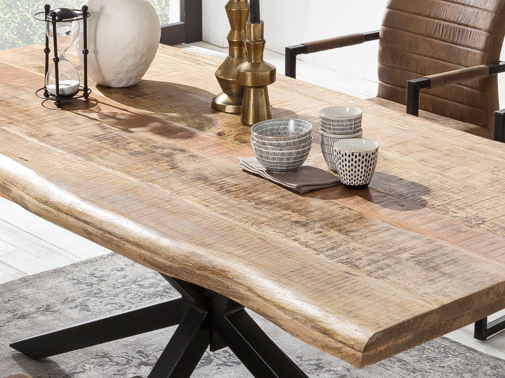 Artistiq Boomstam Eettafel 'Rochelle' Mangohout, 240 x 100cm, kleur Zwart