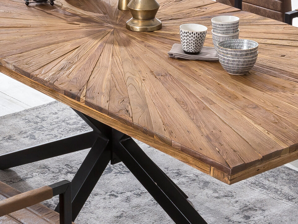 Artistiq Eettafel 'Latonja' Teakhout, 180 x 100cm, kleur Zwart