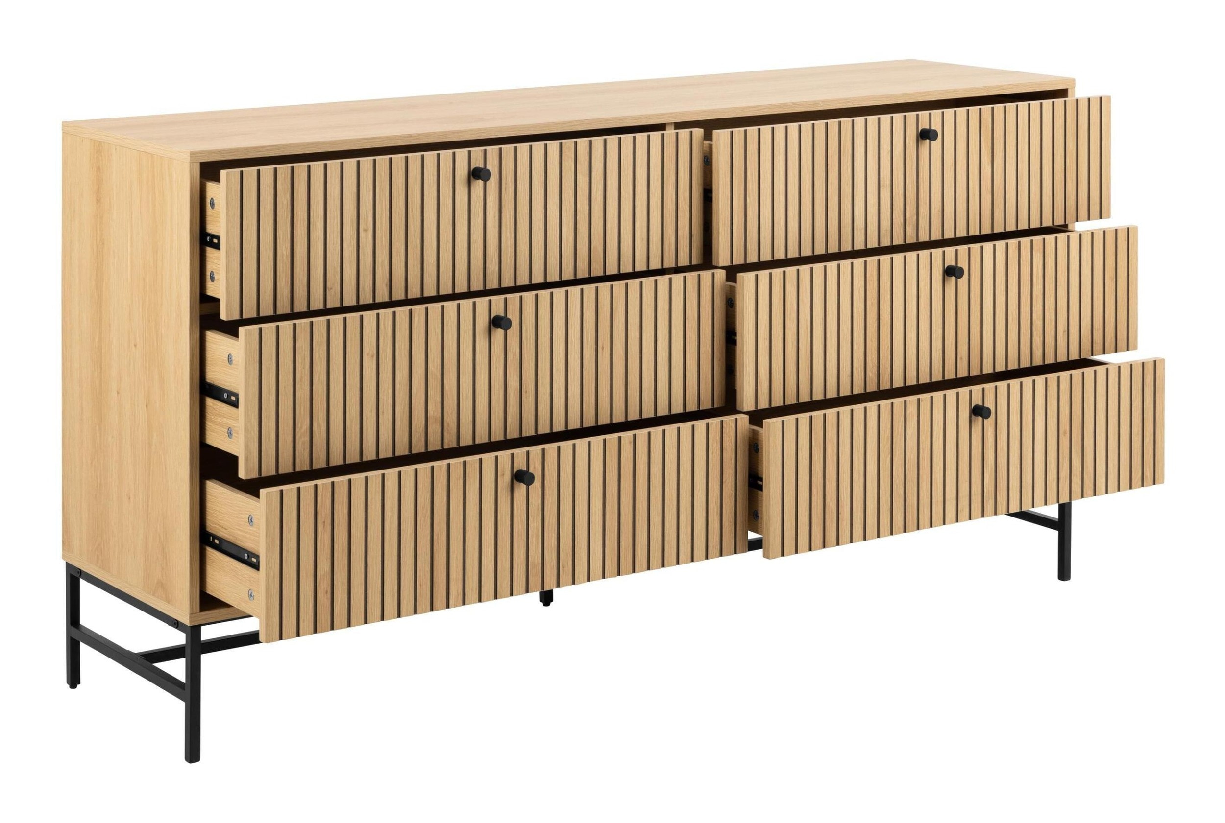 Bendt Ladekast 'Davon' Eikenlook 158cm, Met 6 laden