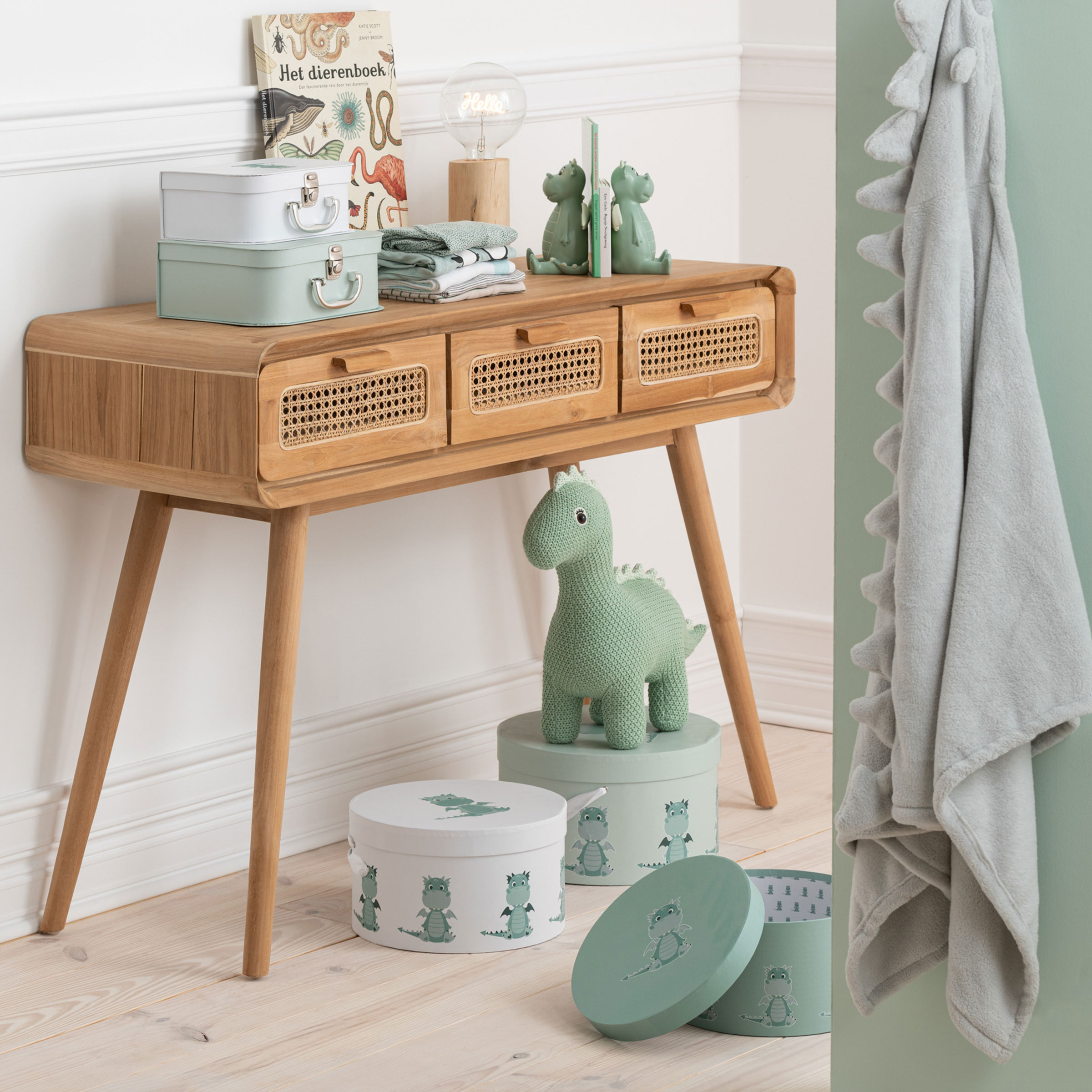 J-Line Sidetable 'Wilson' Teakhout met webbing, 120cm J-Line Sidetable 'Wilson' Teakhout met webbing, 120cm