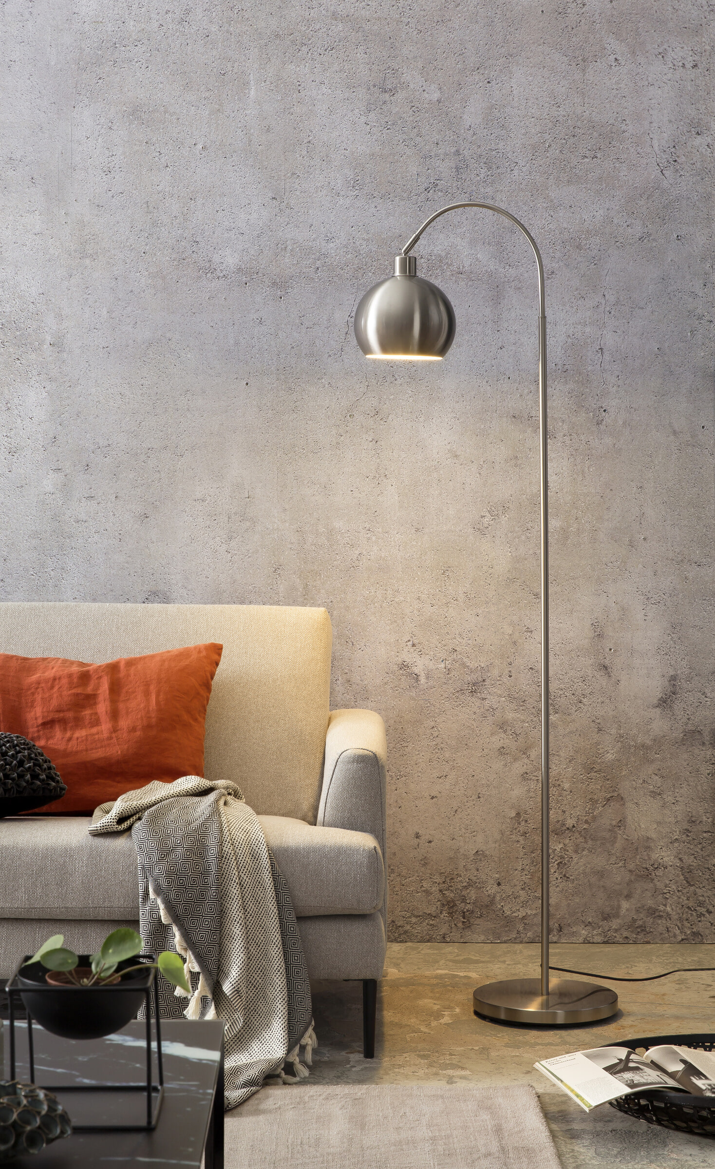 Artistiq Vloerlamp 'Foster' 153cm hoog, kleur Zilver