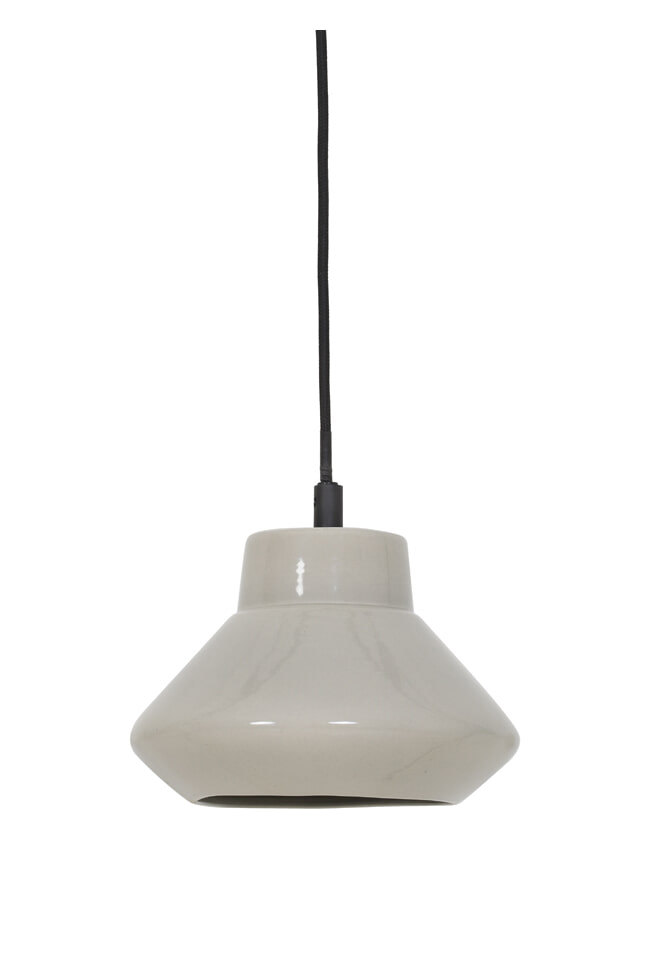 Light & Living Hanglamp 'Sarina' 23cm, keramiek grijs