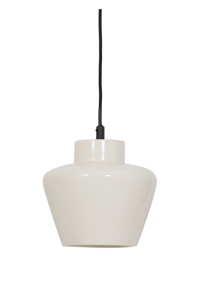Light & Living Hanglamp 'Souma' 24cm, keramiek glanzend wit