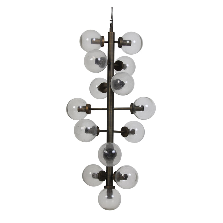 Light & Living Hanglamp 'Chavello' 15-Lamps, glas-antiek brons