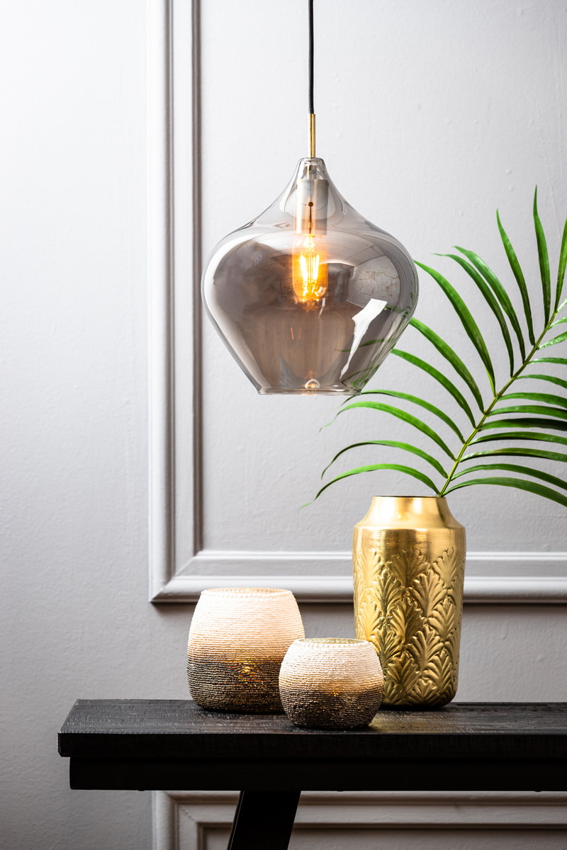 Light & Living Hanglamp 'Rakel' 27cm, antiek brons+smoke