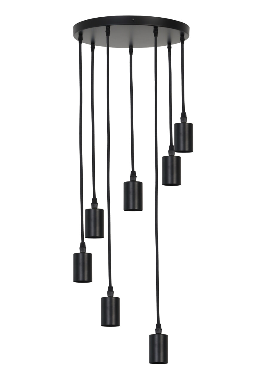 Light & Living Hanglamp 'Brandon' 7-Lamps, kleur Zwart