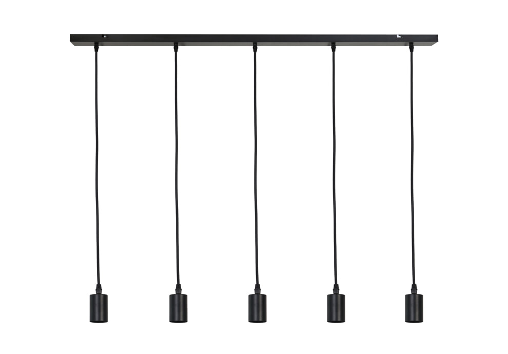 Light & Living Hanglamp 'Brandon' 5-Lamps, kleur Zwart