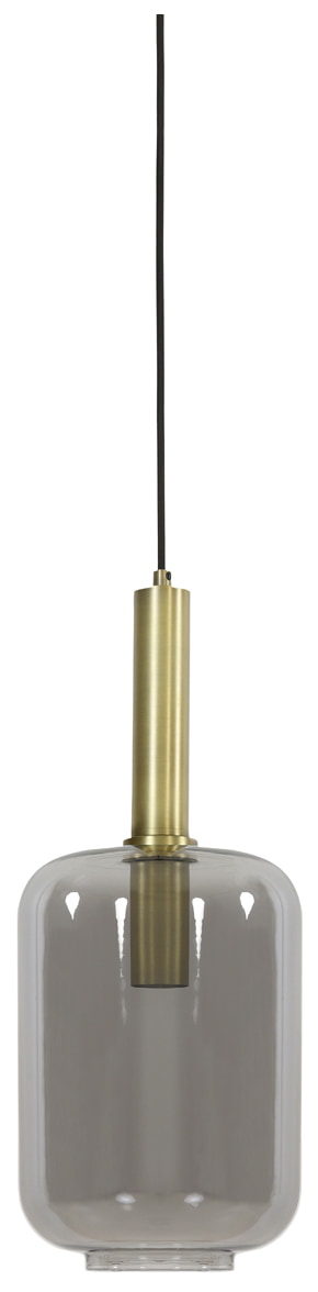 Light & Living Hanglamp 'Lekar' 1-lamps, kleur Antiek Brons/Smoke