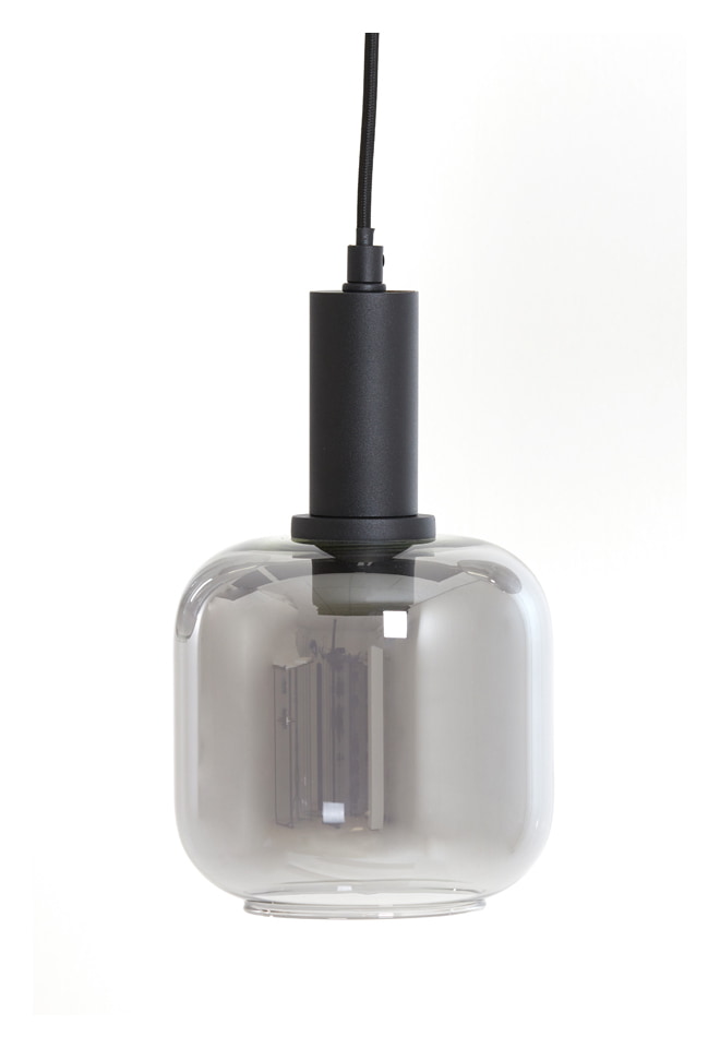 Light & Living Hanglamp 'Lekar' 5-Lamps, kleur Mat Zwart / Smoke