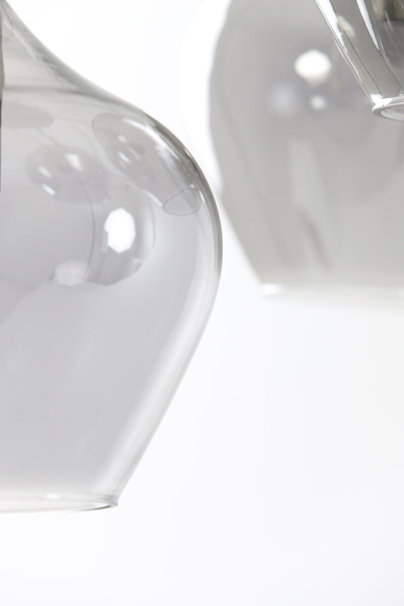 Light & Living Hanglamp 'Rakel' 5-Lamps, antiek brons+smoke