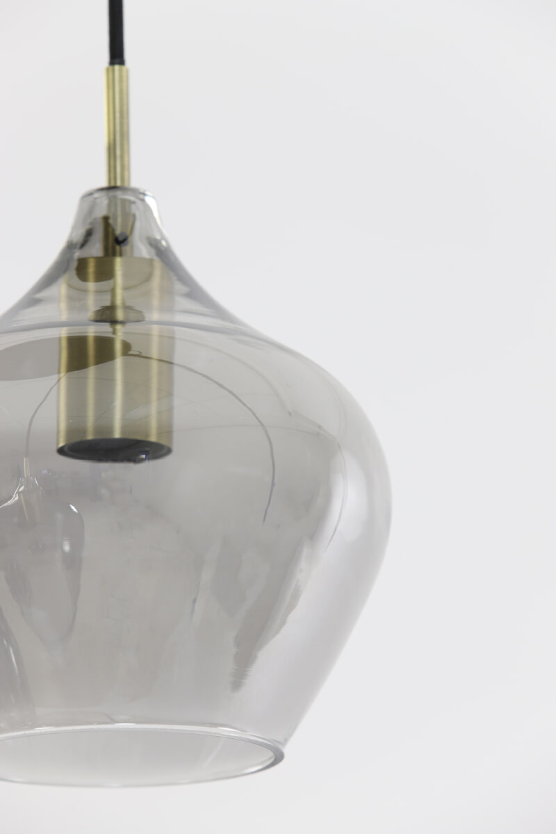 Light & Living Hanglamp 'Rakel' 5-Lamps, antiek brons+smoke