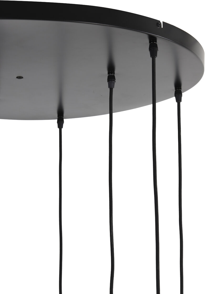 Light & Living Hanglamp 'Lekar' 9-Lamps, kleur Antiek Brons/Smoke