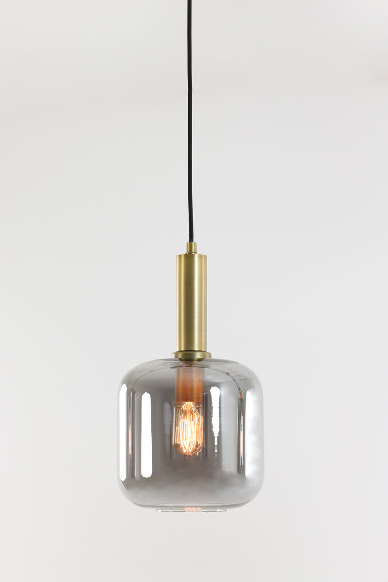Light & Living Hanglamp 'Lekar' Ø16cm, Antiek Brons/Smoke