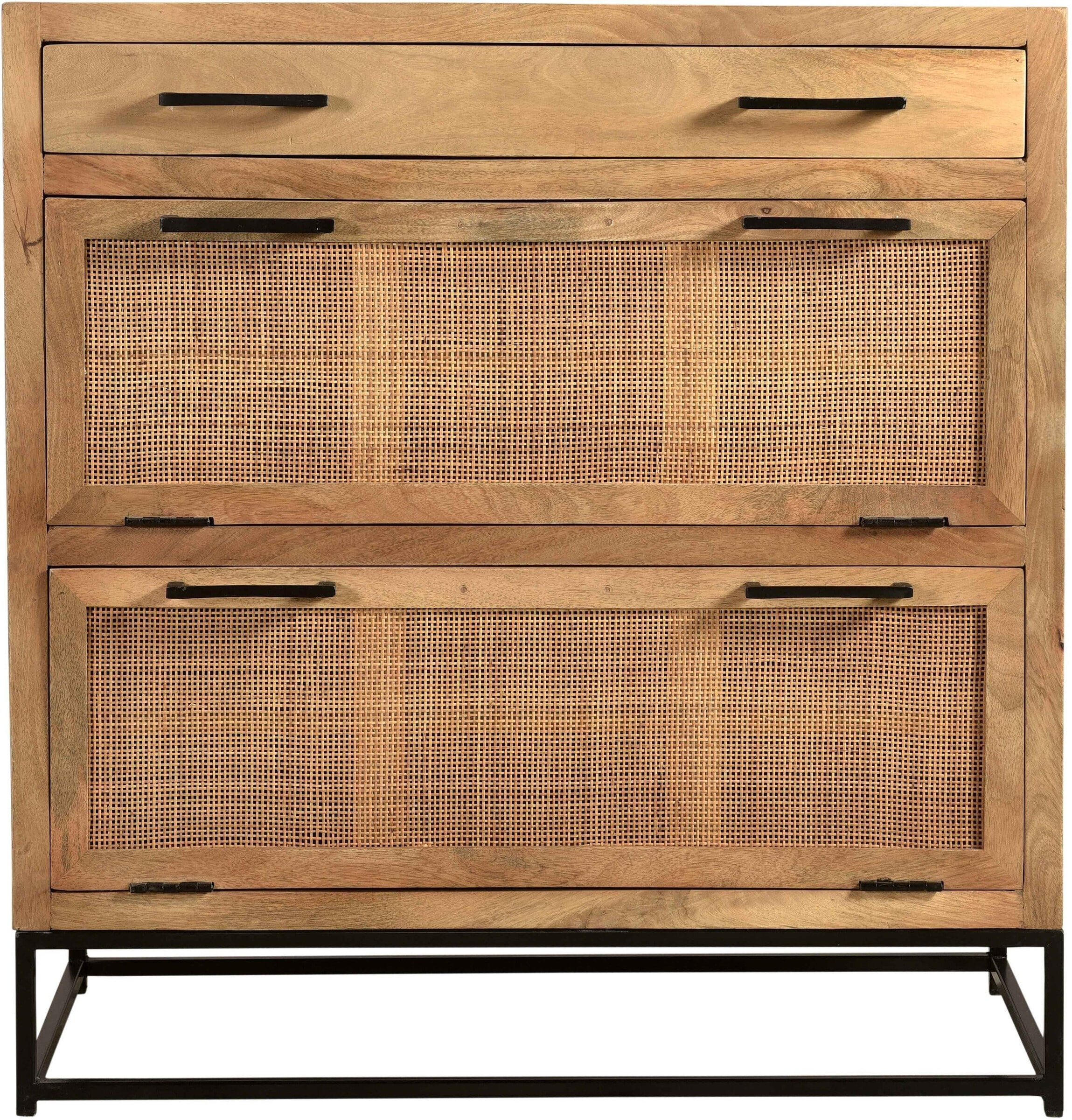 Artistiq Schoenenkast 'Denice' Mangohout en rotan, 91 x 85cm