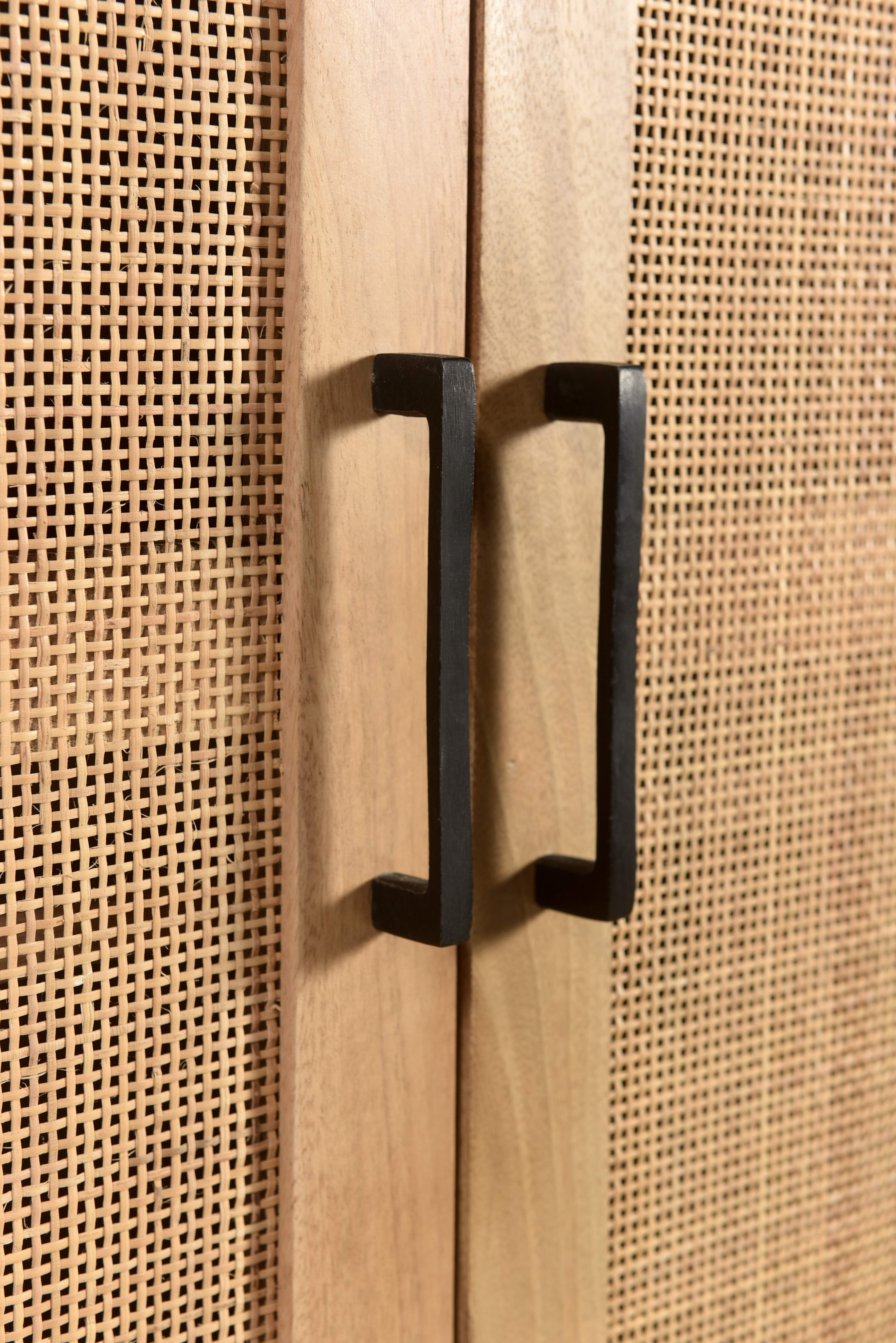 Artistiq Kledingkast 'Denice' Mangohout en rotan, 180 x 80cm