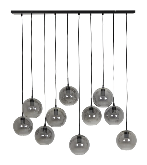 Light & Living Hanglamp Subar 10-Lamps - Zwart