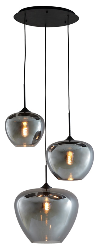 Light & Living Hanglamp 'Mayson' 3-Lamps, kleur Smoke