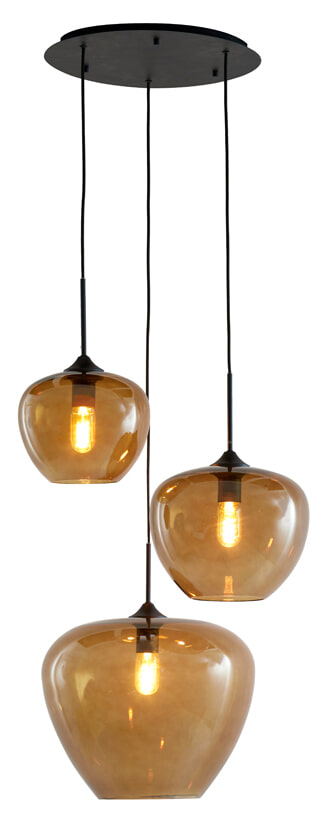 Light & Living Hanglamp Mayson 3-Lamps - Bruin
