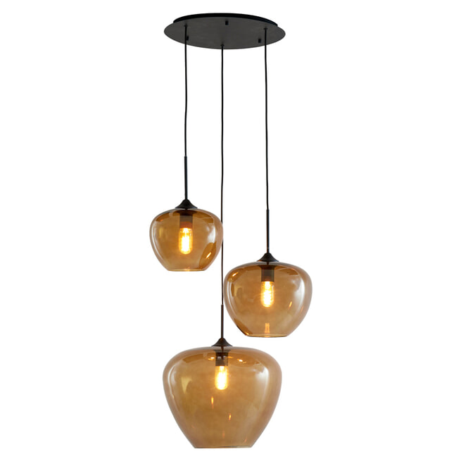 Light & Living Hanglamp 'Mayson' 3-Lamps, kleur Bruin