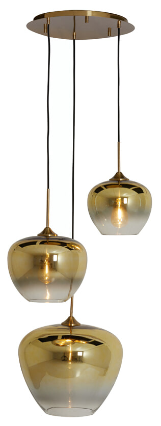 Light & Living Hanglamp 'Mayson' 3-lamps, kleur Goud