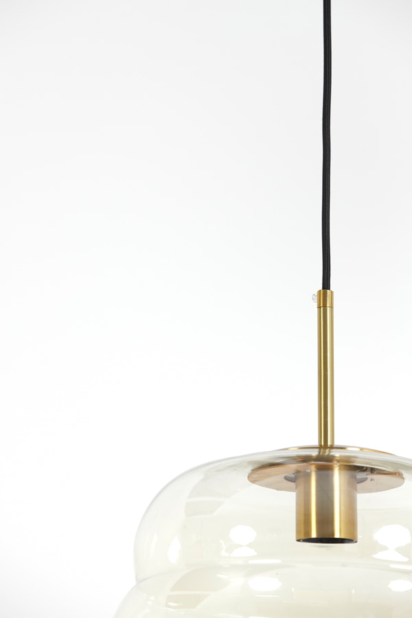 Light & Living Hanglamp 'Misty' 30cm, kleur Amber/Goud